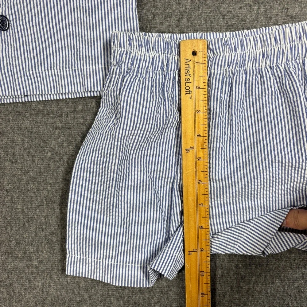Funtasia Too Boys Sailor Seersucker Set Blue Stripe Anchor Buttons 4T 58200